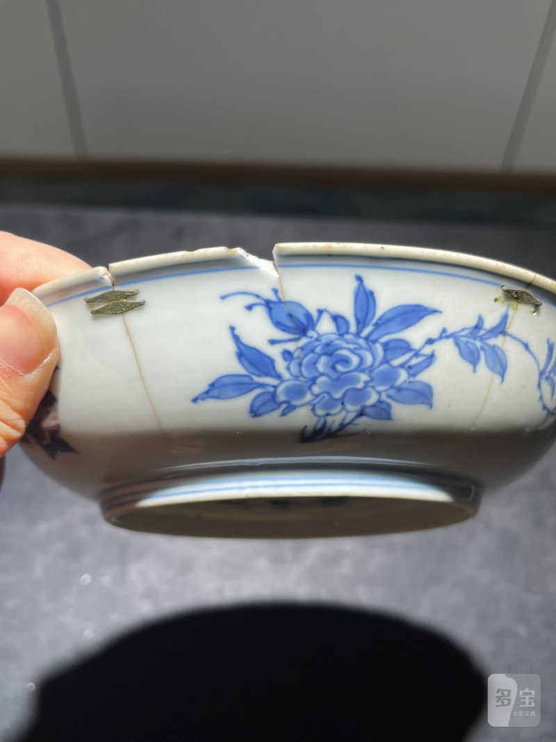 清康熙 青花花鸟纹盘 - 图13